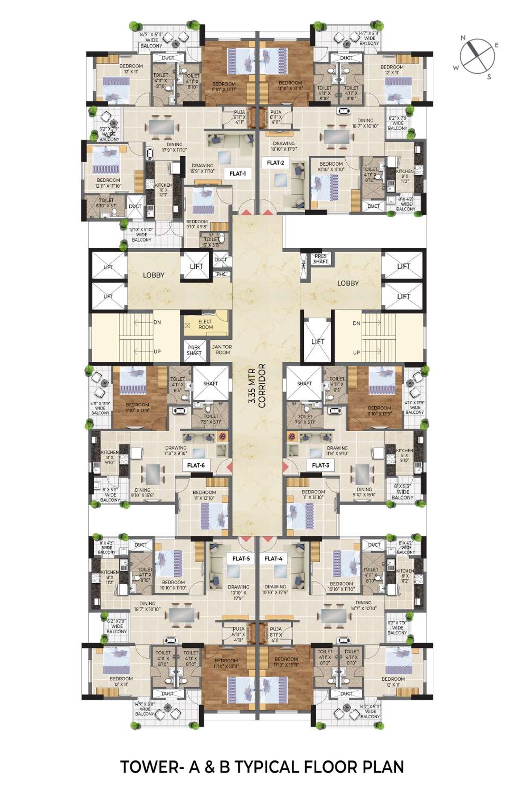 Laxmi Fresh Living Typical Floor Plan Tower A & B