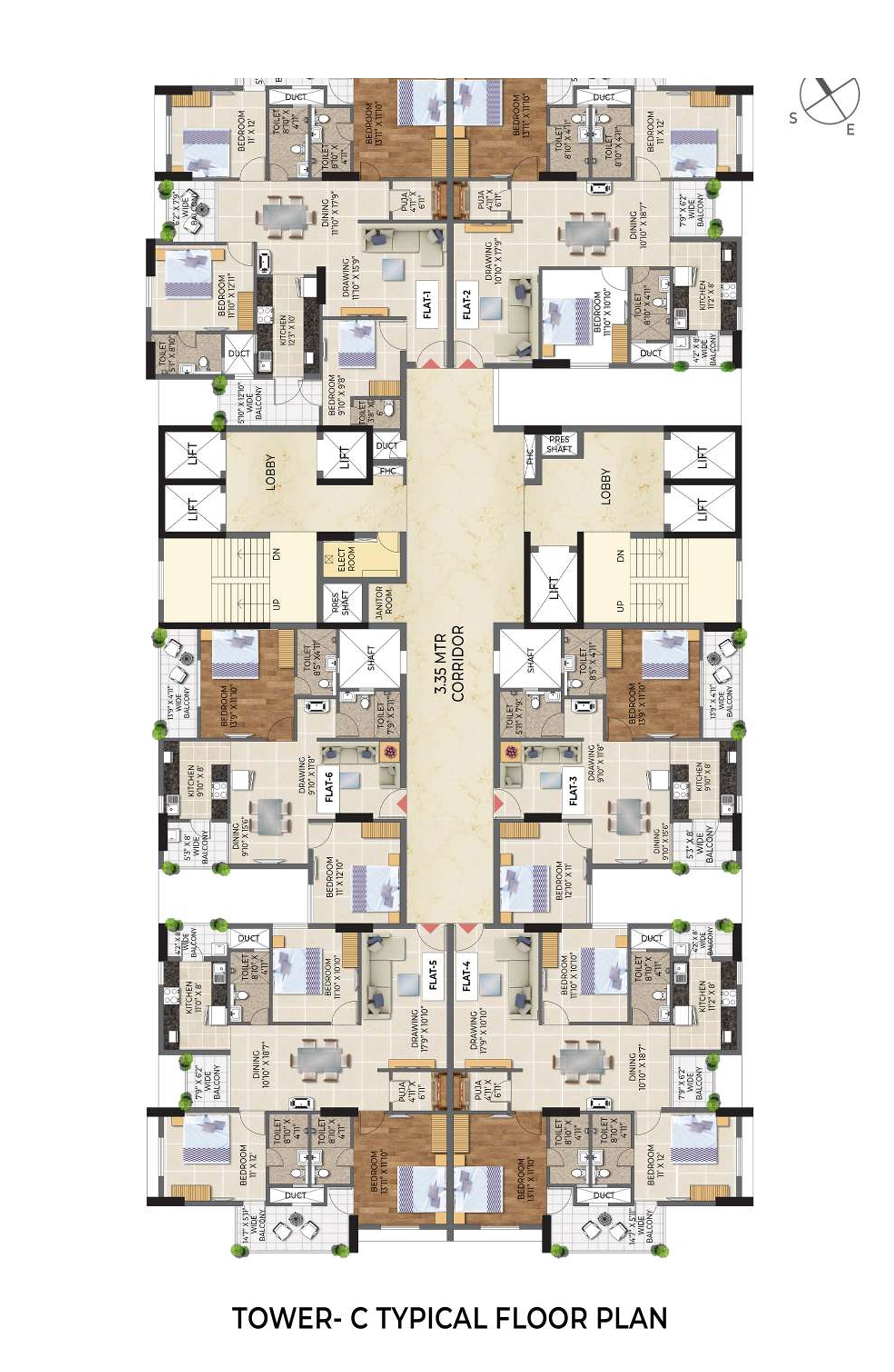 Laxmi Fresh Living Typical Floor Plan Tower C