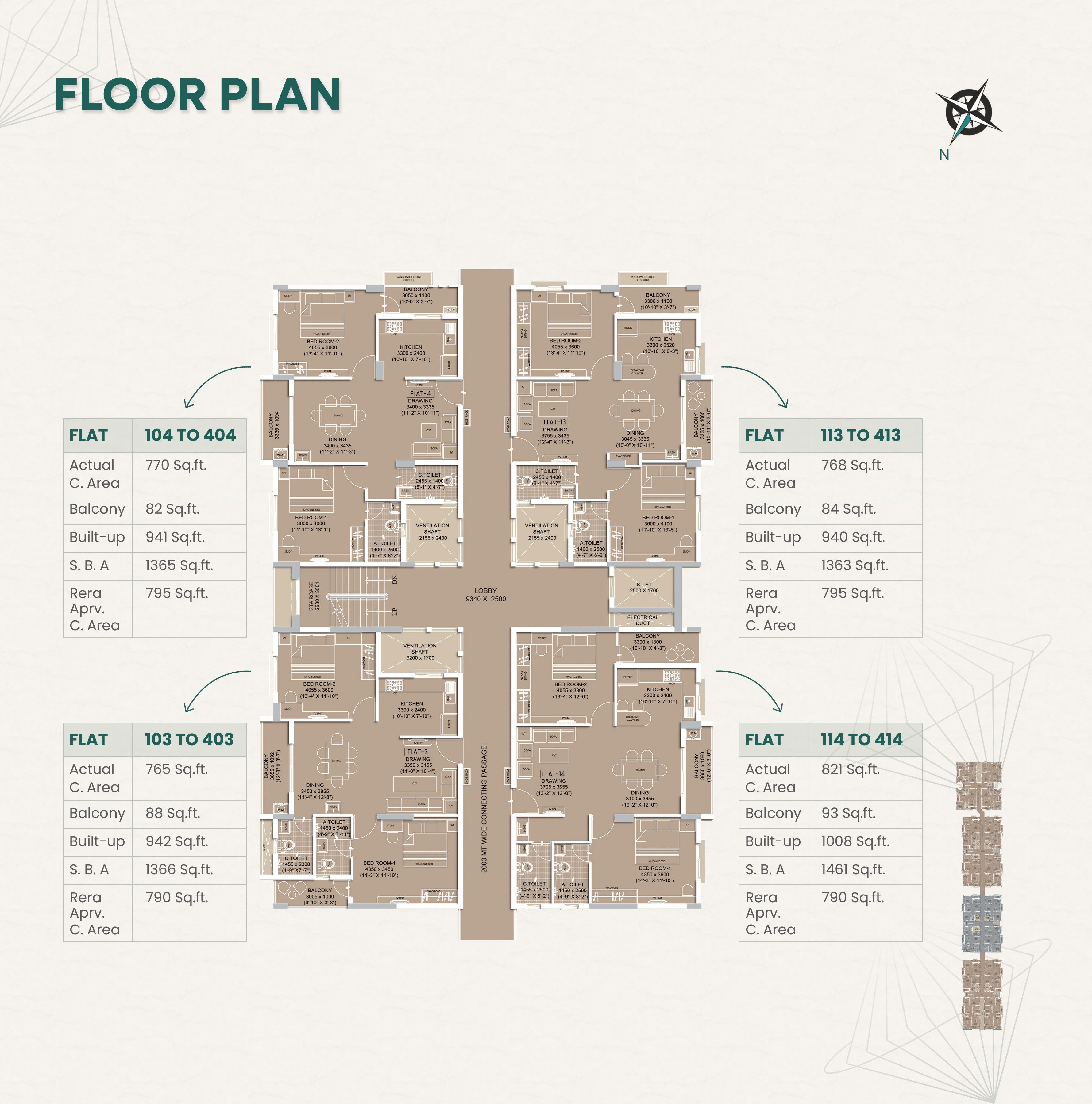 Laxmi Medous Floor Plan Block - 2